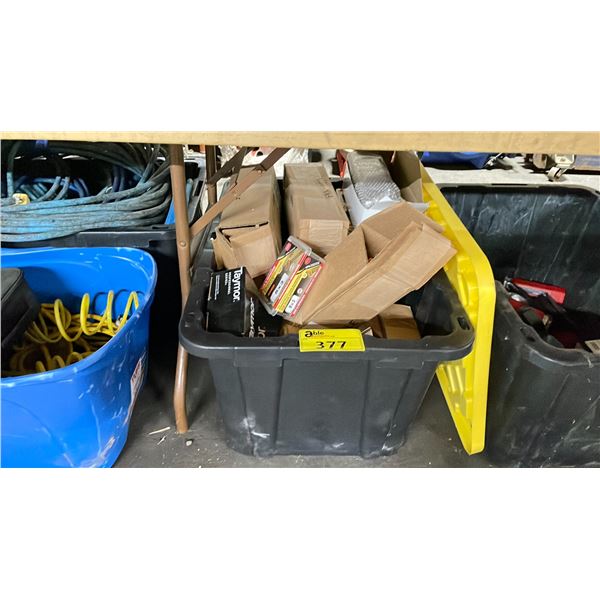 PLASTIC BIN OF ASSORTED TAYMOR PROFESSIONAL LOCKS, DOOR HARDWARE & REPLACEMENT SPRINKLER HEADS