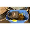 Image 2 : 2 PLASTIC BINS OF ASSORTED INDUSTRIAL EXTENSION CORDS, AIR HOSE, & RIDGID SCOPE *PARTS ONLY SCOPE,