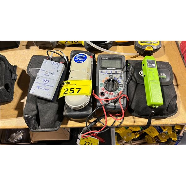 GREENLEE CABLE CHECK TRANSMITTERS IN SOFT TRANSPORT CASE, MASTERCRAFT 52-0052-2 ELECTRICAL TESTER,