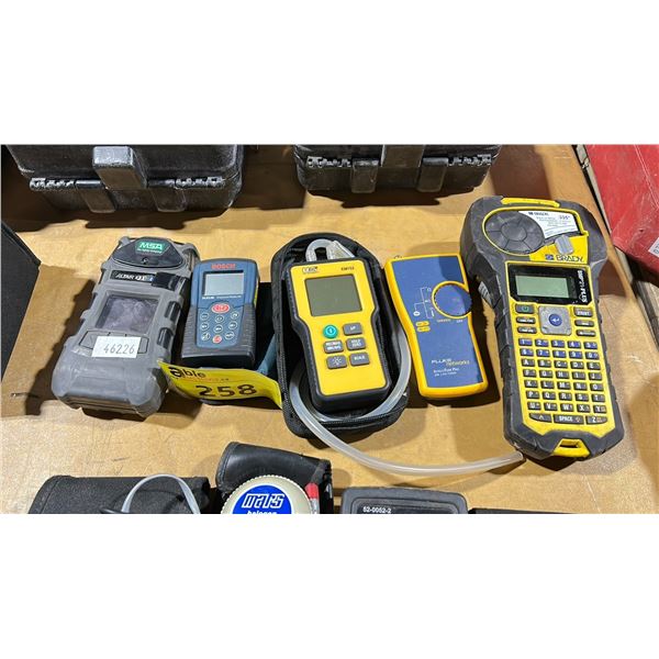 MSA ALTAIR TESTER, FLUKE NETWORKS 200 LAN TONER, BRADY BMP 21-PLUS LABEL PRINTER, UEI EM152 TESTER