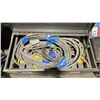 Image 2 : ROK GREY METAL 36"W X 17"D X 22"H INDUSTRIAL JOB SITE TOOL BOX WITH HEAVY DUTY EXTENSION CORDS