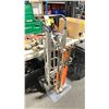 Image 1 : COSCO HEAVY DUTY 4 WHEEL CONVERTIBLE PNEUMATIC TIRE HAND TRUCK & 4 ASSORTED SLEDGE HAMMERS