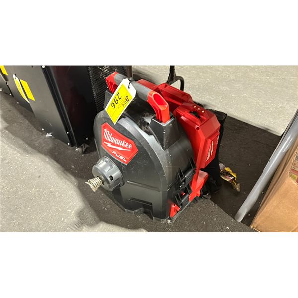 MILWAUKEE FUEL PORTABLE INDUSTRIAL ELECTRIC BACK PACK POWER SNAKE WITH DRUM & FOOT CONTROL