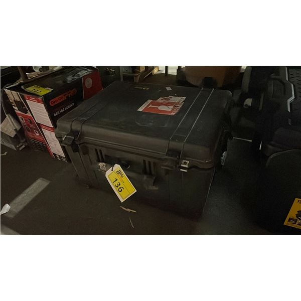 PELICAN 1620 HEAVY DUTY PLASTIC ROAD CASE WITH ASSORTED INDUSTRIAL CONCRETE & DEMOLITION DRILL BITS