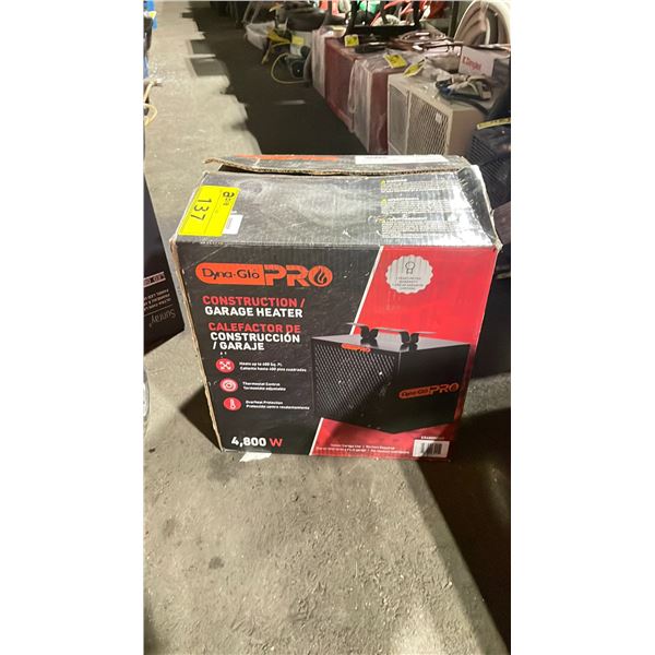 DYNA-GLO PRO COMMERCIAL ELECTRIC PORTABLE JOB SITE HEATER