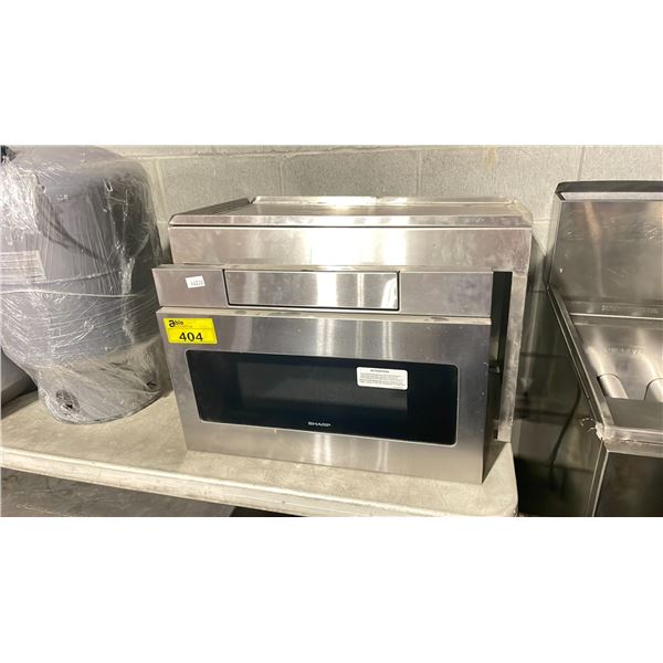 SHARP STAINLESS STEEL WALL INSERT MICROWAVE OVEN WITH HIDDEN CONTROLS & COMMERCIAL STAINLESS STEEL
