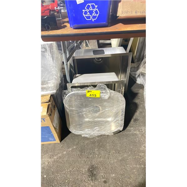 3 ASSORTED SIZED STAINLESS STEEL INSERT WASH SINKS