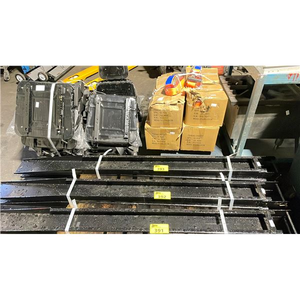 PAIR OF SKLP BLACK METAL 6' FORK LIFT FORK EXTENSIONS FOR 5 1/4"W FORKS