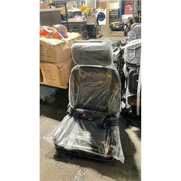 2 BLACK PADDED MINI EXCAVATOR / FORKLIFT REPLACEMENT SEATS