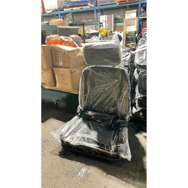 2 BLACK PADDED MINI EXCAVATOR / FORKLIFT REPLACEMENT SEATS