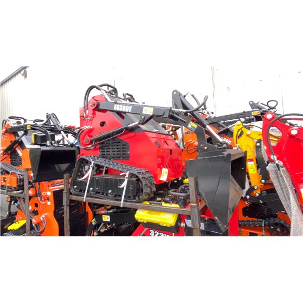 EGN EG380 T RED 420CC GAS POWERED RUBBER TRACK RIDE ON HYDRAULIC MINI SKID STEER/LOADER WITH
