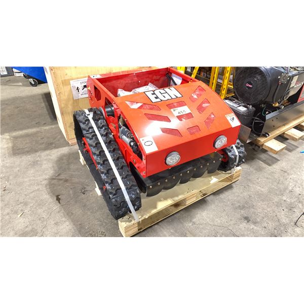 EGN COMMERCIAL EG750 RED GAS POWERED TRACK DRIVEN REMOTE CONTROLLED CRAWLER LAWN MOWER WITH