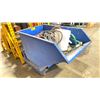 Image 1 : BLUE 28"W X 48"D X 38"H INDUSTRIAL MOBILE FORKLIFT DUMP BIN WITH ASSORTED COMMERCIAL EXTENSION CORDS