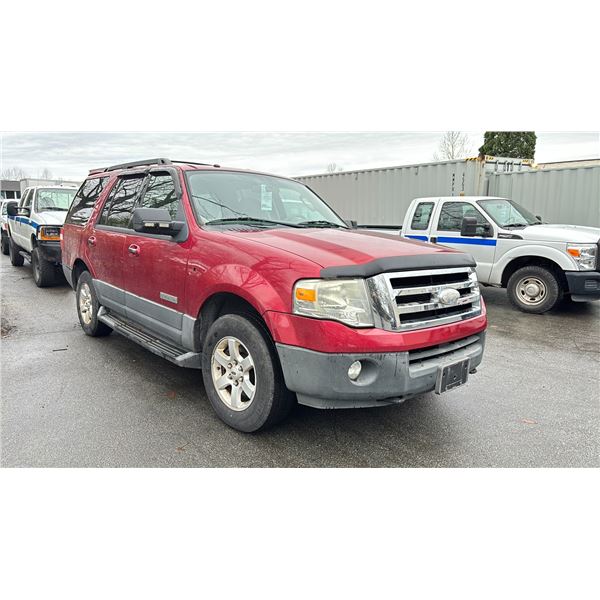 2007 FORD EXPEDITION XLT, 4DR SUV, RED VIN 1FMFU16517LA95860