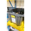 Image 2 : BLACK PLASTIC BIN OF ASSORTED PLUMBING FLOW VALVES *BIN INCLUDED*