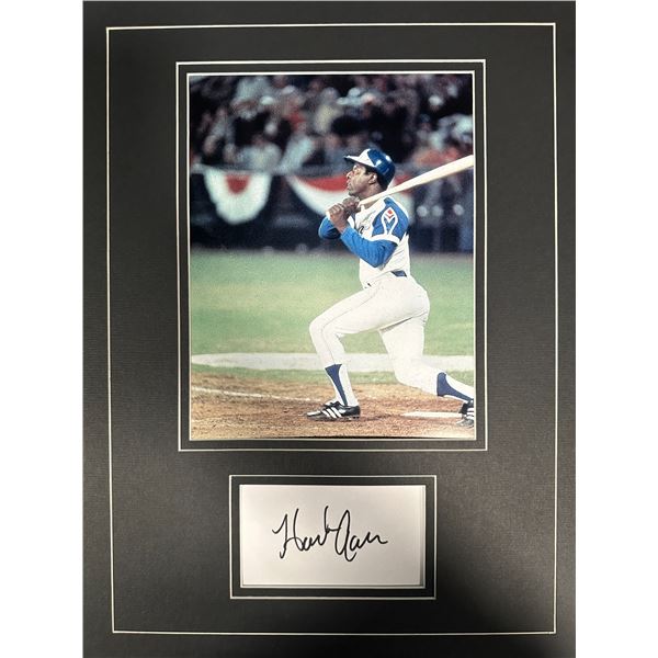 Hank Aaron Autographed Display