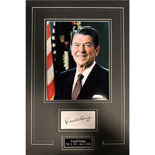 Ronald Reagan Autographed Display