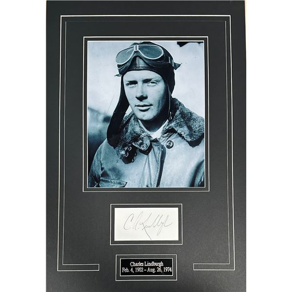 Charles Lindbergh Autographed Display