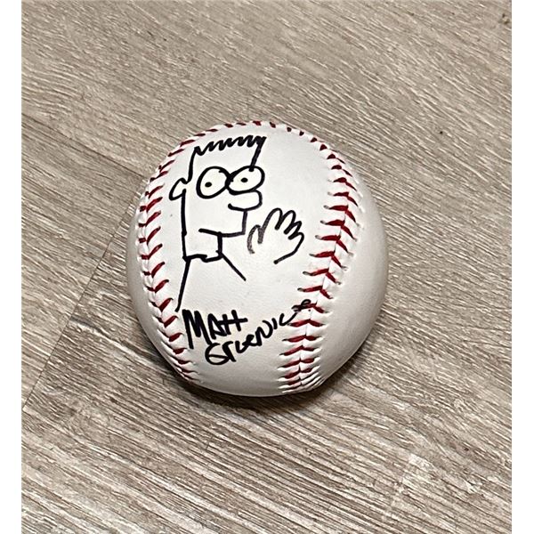 Matt Groening Autographed Baseball Bart Simpson