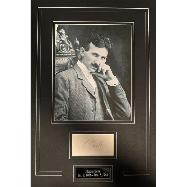 Nikola Tesla AUTOGRAPHED Display