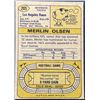 Image 2 : 1974 TOPPS MERLIN OLSEN (HOF)