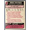 Image 2 : 1977 TOPPS MIKE HAYNES (HOF) ROOKIE CARD