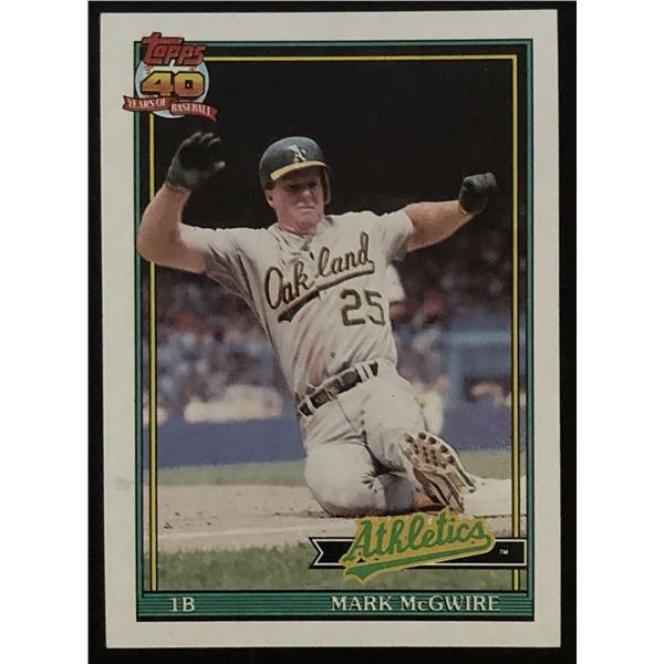 1991 TOPPS MARK McGWIRE