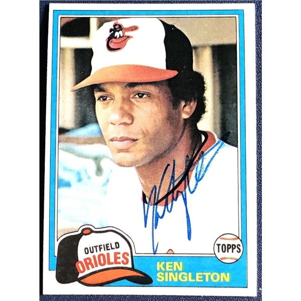 1981 TOPPS KEN SINGLETON autographed
