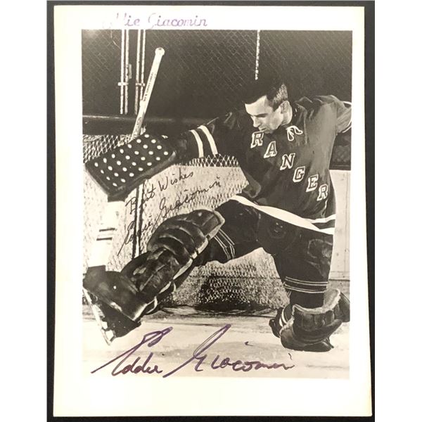 NEW YORK RANGERS ED GIACOMIN SIGNED BRODER PHOTO