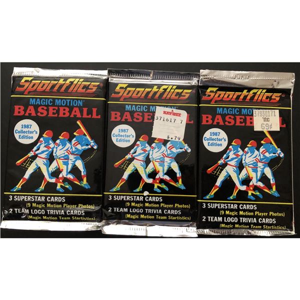 1987 SPORTS FLICS BASEBALL FOIL PACKS (3)