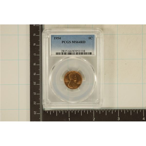 1954 LINCOLN WHEAT CENT PCGS MS64RD