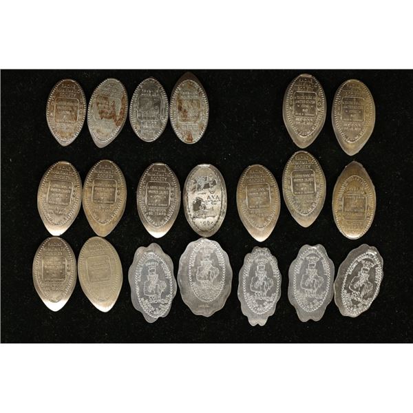 20 ELONGATED COINS: 4-1943 LINCOLN STEEL WAR CENTS