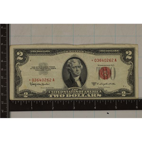 1953-C US $2 RED SEAL STAR NOTE