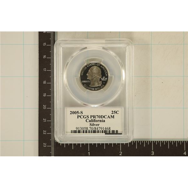 2005-S SILVER CALIFORNIA QUARTER PCGS PR70 DCAM
