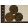 Image 2 : 3 US LARGE CENTS: 1822 (DAMAGED), 1820 (WITH HOLE)