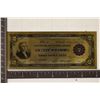 GOLD FOIL REPLICA OF US 1914 $2 FRN CRISP UNC