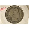 Image 1 : 1912 -VERY GOOD SILVER BARBER HALF DOLLAR