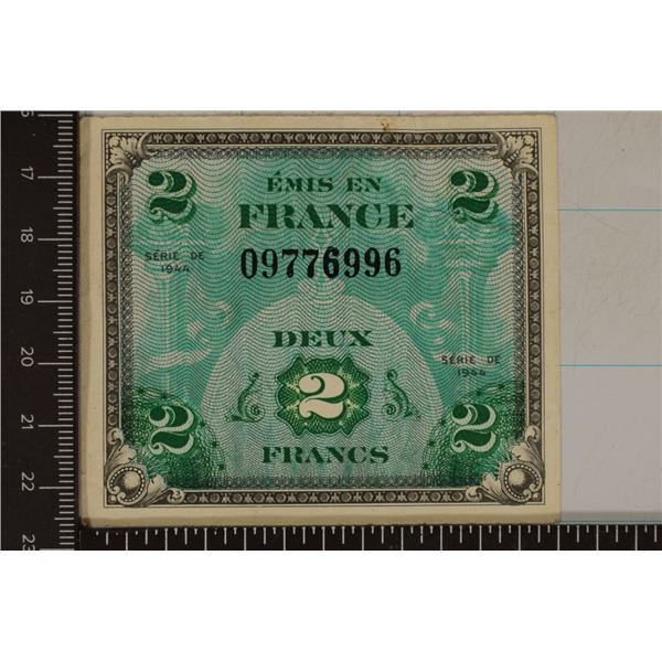 1944 FRANCE 2 FRANC MILITARY PAYMENT CERTIFICATE