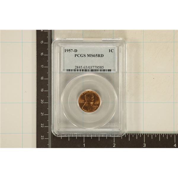 1957-D LINCOLN WHEAT CENT PCGS MS65RD