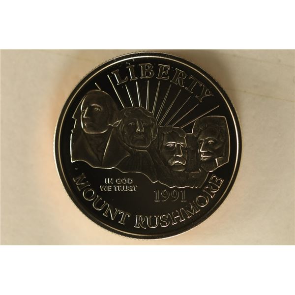 1991-S US PF "MOUNT RUSHMORE" HALF DOLLAR  IN