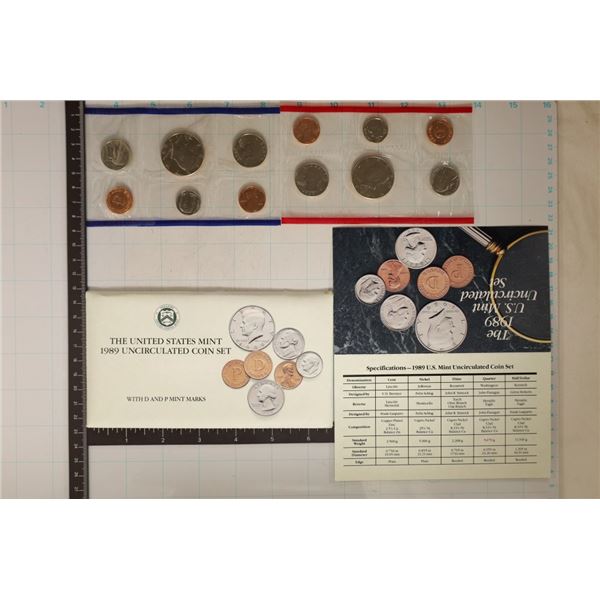 1989 US MINT SET (UNC) P/D (WITH ENVELOPE)