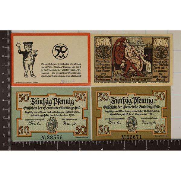 4-1921 GERMAN CRISP UNC 50 PFENNING NOTGELDS