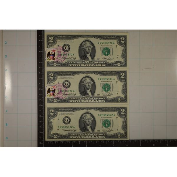 3-1976 US $2 FRNS CRISP UNC 2 HAVE 13 CENT