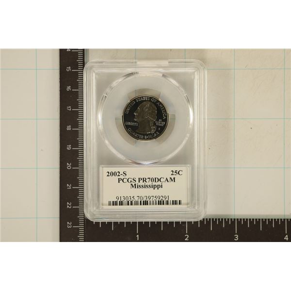2002-S MISSISSIPPI QUARTER PCGS PR70 DCAM