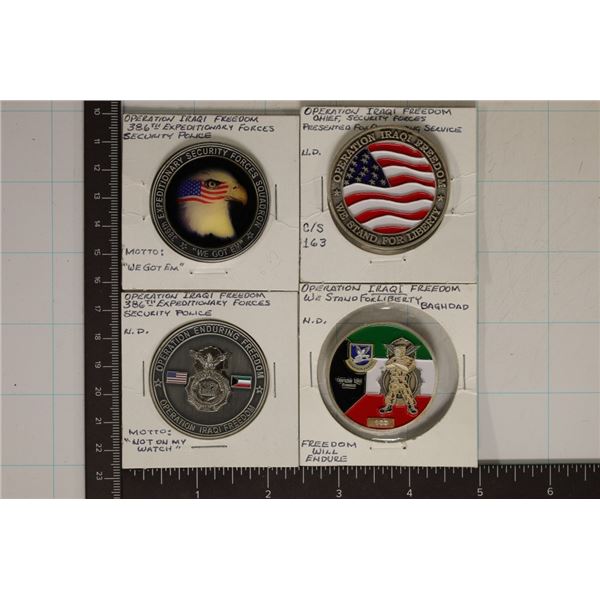 4-MILITARY CHALLENGE COINS 1.75" COLORIZED HIGH