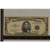 1953-A US $5 SILVER CERT, BLUE SEAL