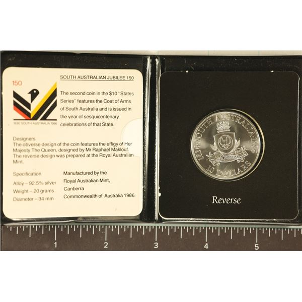 1986 SOUTH AUSTRALIA JUBILEE 150 $10 COIN, THIS IS