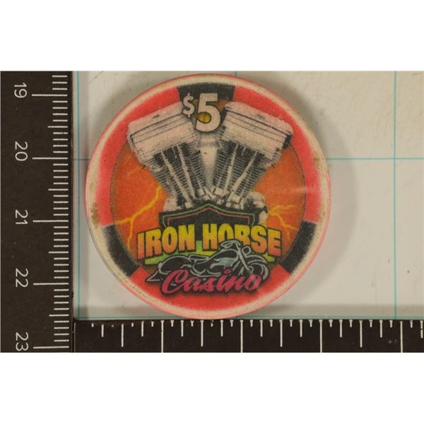 $5 IRON HORSE CASINO CHIP. EVERETT, WASHINGTON