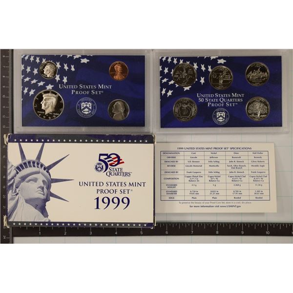 1999 US PROOF SET (WITH BOX) WITH CERTIFICATE