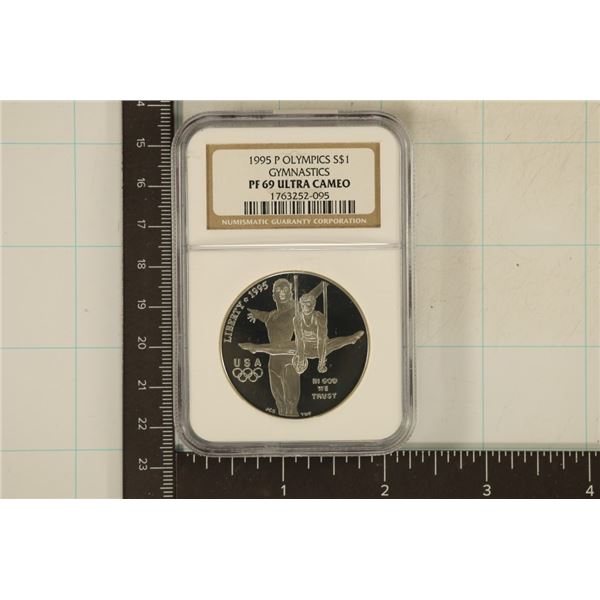 1995-P OLYMPIC GYMNASTICS SILVER DOLLAR NGC PF69